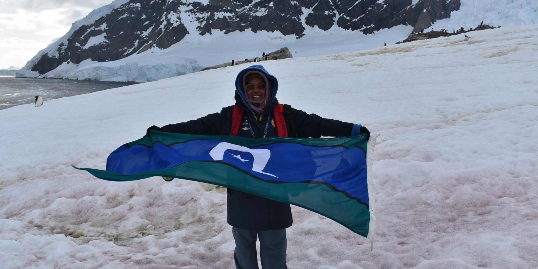 Tishiko King in Antarctica. In conversation with Tishiko King at UQ Art Museum for exhibition Mare Amoris | Sea of Love  