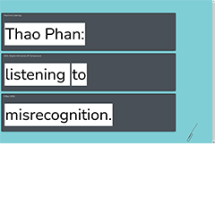 Event title written in grey and white on a blue background