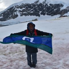 Tishiko King in Antarctica. In conversation with Tishiko King at UQ Art Museum for exhibition Mare Amoris | Sea of Love  