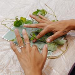 Image: Entangled Kin: Cyanotype Workshop with Norton Fredericks at BLOCK PARTY 2025. Photo: Joe Ruckli.