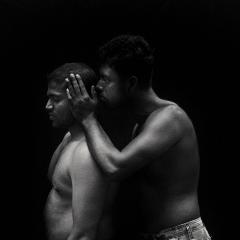 Artwork "Shamindan and Ramsiyar – Manus Island" by Artist Hoda Afshar in UQ Art Museum exhibition Hoda Afsar: A curve is a broken line 