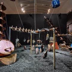 Artwork by Megan Cope in a gallery space